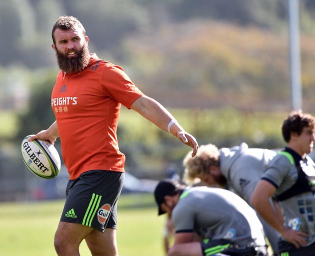 Highlanders hooker Liam Coltman gets ready for training at Logan Park this week. Photo: Peter...