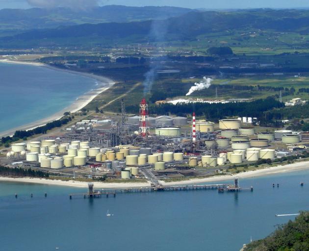 The Marsden Point oil refinery, from atop Mt Manaia, near Whangarei Heads. Photo from ODT files.