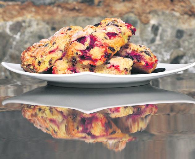 Nectar Cafe’s strawberry, cardamom and dark chocolate scones. Photo: Gerard O'Brien