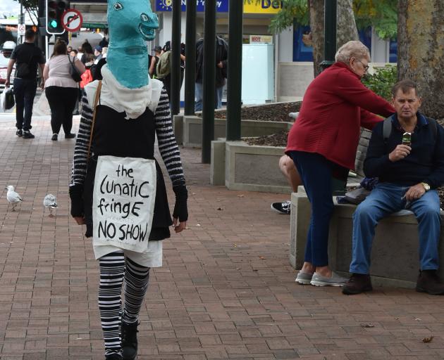 The No Show Show Pony advertises its no-show in the Octagon. Photo: Gregor Richardson