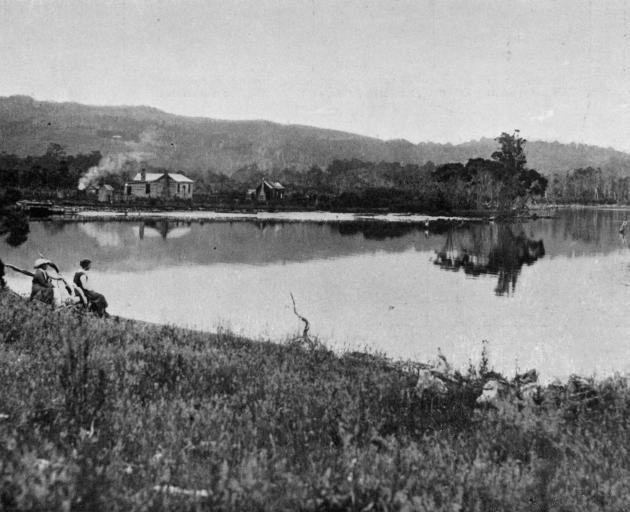 A calm day is enjoyed on the Catlins River, near Pounawea, Otago. - Otago Witness, 13.3.1918.