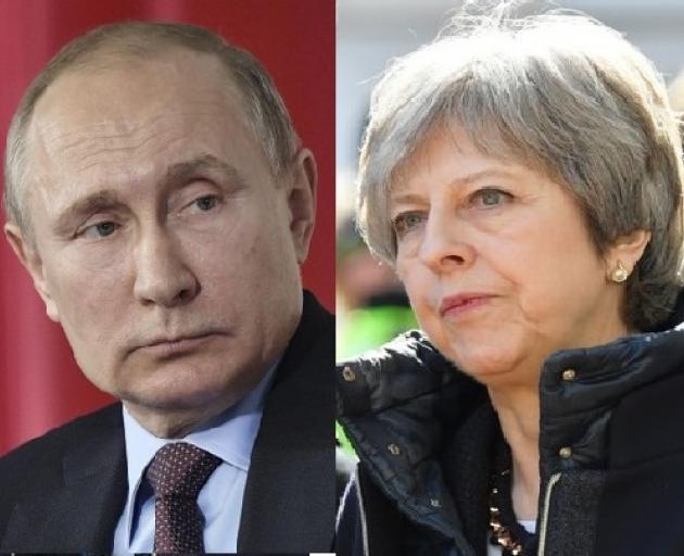 Russian President Vladimir Putin and British Prime Minister Theresa May. Photos: Reuters