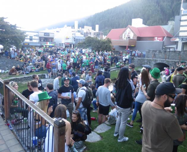 Hundreds of people swarmed to the Village Green in Queenstown to celebrate St Patrick's Day on...