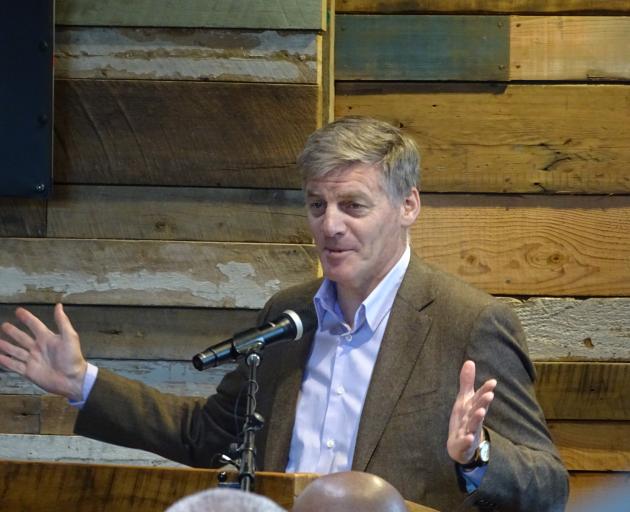 Former prime minister Bill English speaks at the official opening of Camp Glenorchy yesterday, on the eve of his retirement from politics. Photo: Tracey Roxburgh