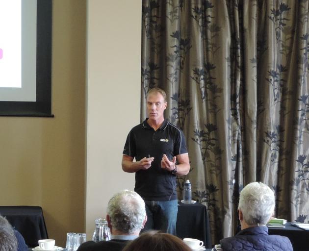 Farm safety systems expert Mike Johnston leads a workshop in Oamaru on Thursday. Photo: Sally Brooker