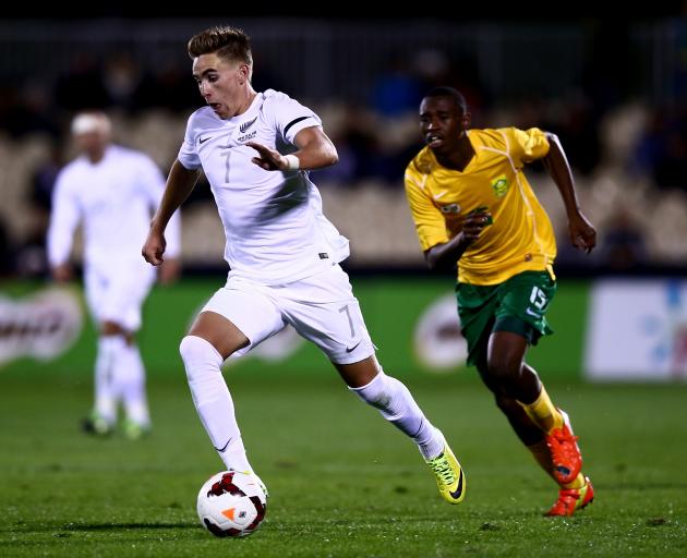 Tyler Boyd dribbles the ball for the All Whites in 2014. Photo: Getty Images