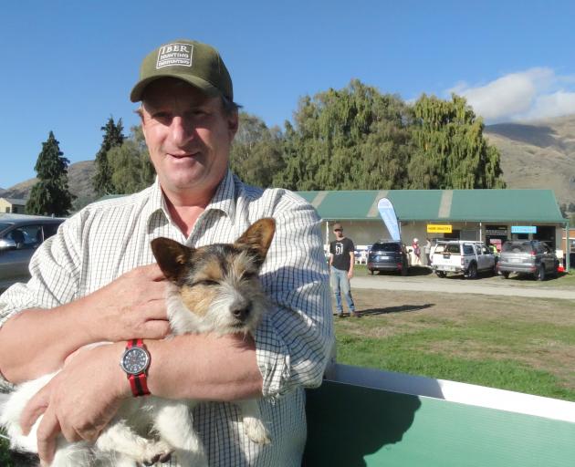 Wanaka A&P Show Jack Russell race organiser Richard Burdon with a 7-year-old Jack Russell called...