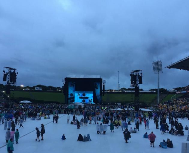 Gloomy, wet weather Auckland's Ed Sheeran concert. Photo: NZME