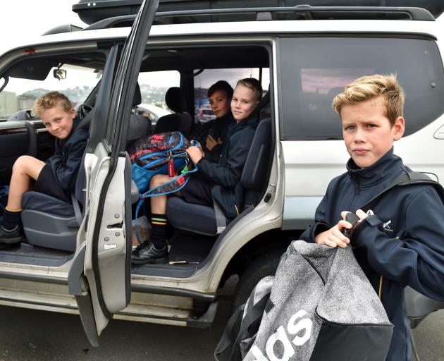 Tahuna Intermediate pupils (from left) Tristan Graham (11), William Mooney (12), Hugh Jack (11)...