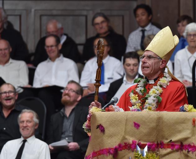 Newly ordained Catholic Bishop of Dunedin, the Most Rev Michael Dooley addresses his congregation...