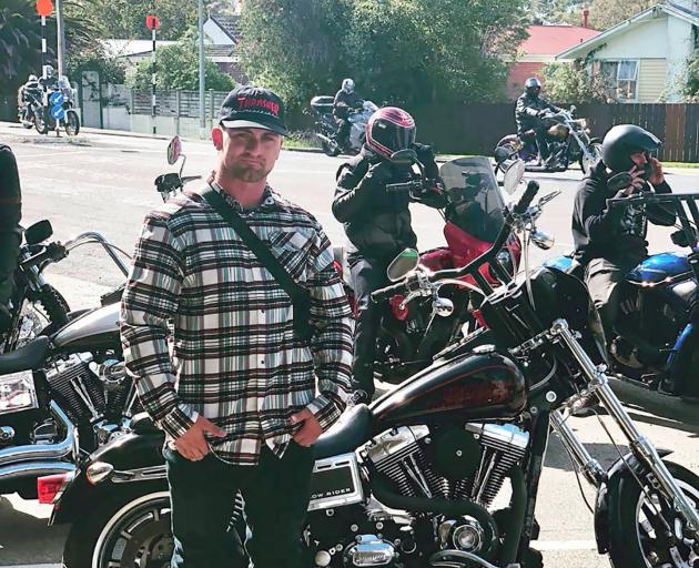 Johnny Bennett, aka Johnny Danger, with his Harley Davidson in April. Photo: Facebook