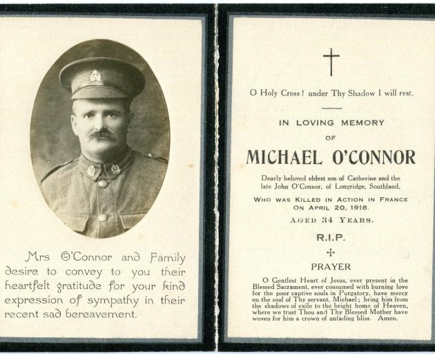 Funeral pamphlet for Morgan O'Connor. Image: supplied Funeral pamphlet for Morgan O'Connor. Image: supplied