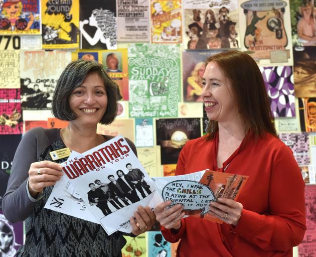 Hocken Library ephemera collection curator Katherine Milburn (left) and music and audio visual...
