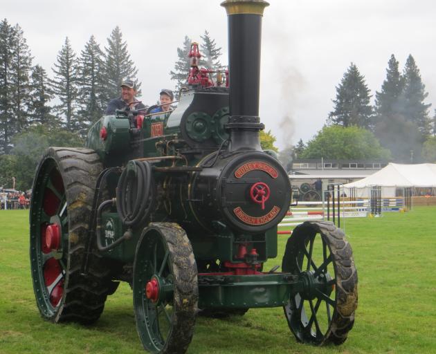 Andy and Innes McKay in the Methven A&P Show grand parade, before heading to the Methven cemetery. Photo: CRL