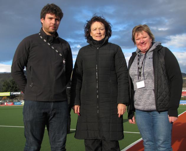 Getting ready for Saturday’s Tri Nations game at the Cromwell hockey turf are hockey identities ...