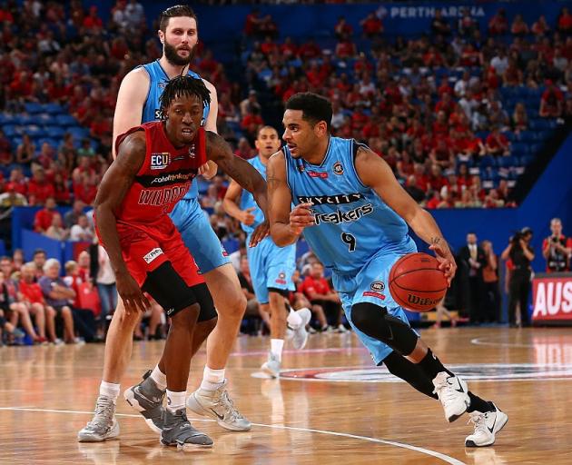 Corey Webster drives to the hoop for the New Zealand Breakers. Photo: Getty Images