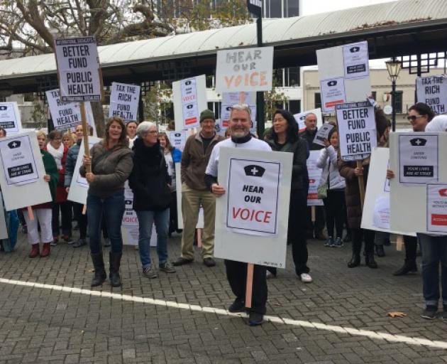 Nurses protested in Dunedin earlier this month. Photo: ODT files