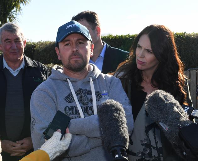 Sharemilker Leo Bensegues and Prime Minister Jacinda Ardern on his farm near Morven. Photo: Stephen Jaquiery Sharemilker Leo Bensegues and Prime Minister Jacinda Ardern on his farm near Morven. Photo: Stephen Jaquiery