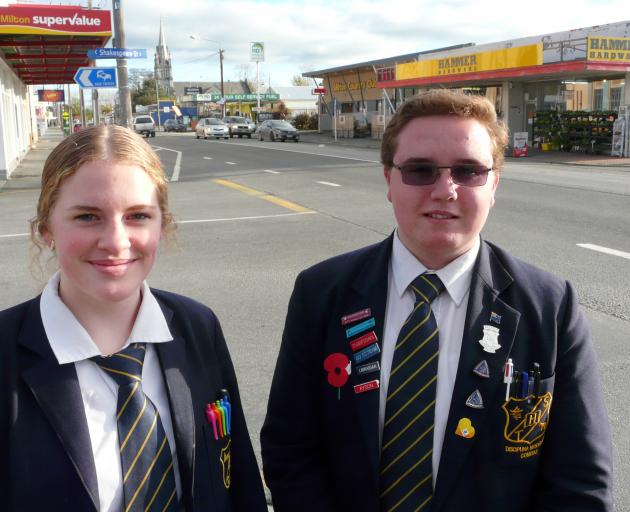Clutha District Youth Council Tokomairiro High School representatives Annabelle Philps and...