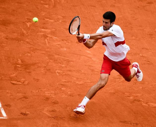 Novak Djokovic during his opening round French Open match. Photo: Getty Images