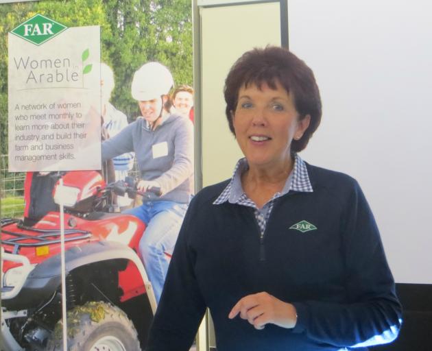 Foundation for Arable Research (Far) new chief executive officer Dr Alison Stewart speaks to a Women In Arable meeting in Ashburton last week. Photo: Toni Williams