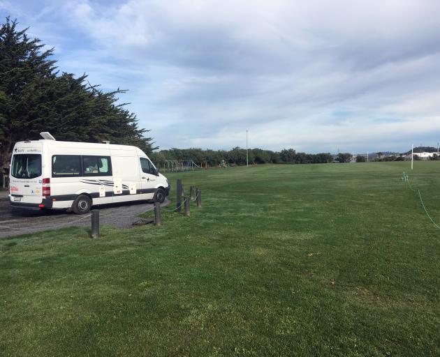 A camper van is parked in an area of the Brighton Domain on Satur­day, which could be closed to freedom camping if a proposal is accepted. Photo: Shawn McAvinue