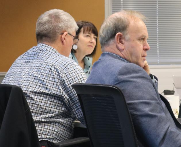 Central Otago District Council audit and risk committee members (from left) Neil Gillespie (left)...