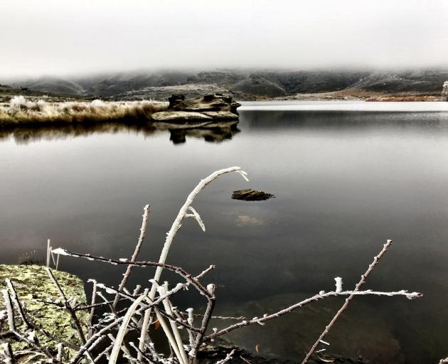 The hoar frost may have gone, but this photo is too good not to use. Here's Butchers Dam looking...