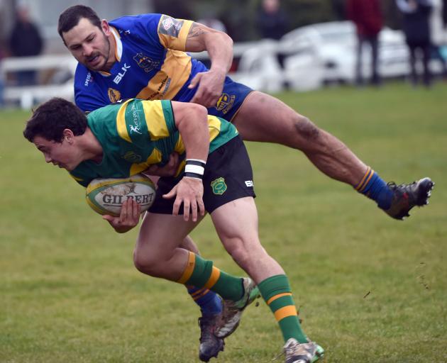 The premier club rugby match between Greenisland and Taieri at Miller Park on Saturday. PHOTO...