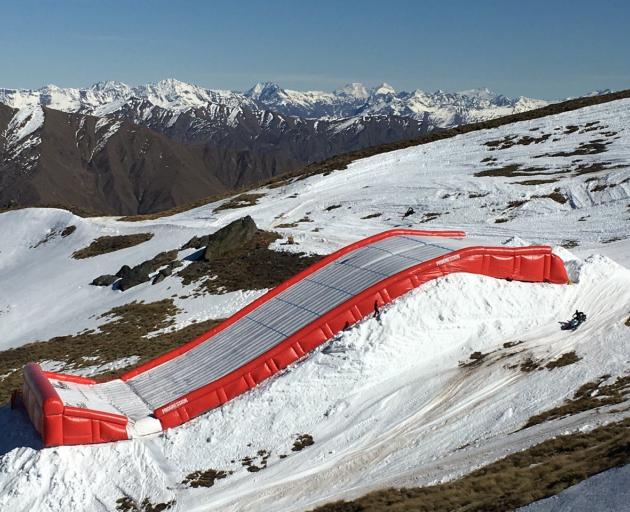 A new inflatable landing bag to be installed at Cardrona will allow snowsports athletes to...