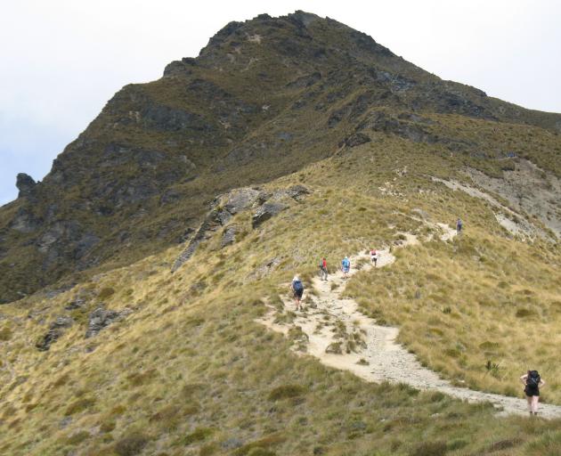 Walkers approach the summit of Ben Lomond. PHOTO: ODT FILES