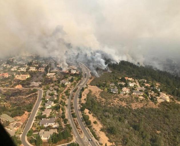 Handout photo of an aerial photo of the devastation left behind from the North Bay wildfires north of San Francisco. Photo: California Highway Patrol/Golden Gate Division/Handout via Reuters