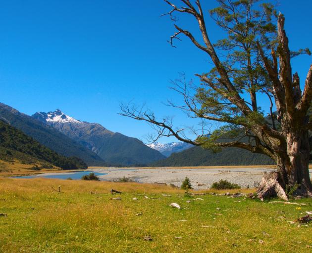 The picturesque valley in the Hawea Conservation Park past Hunter Valley Station. Photo: Tomas Sobek Photography