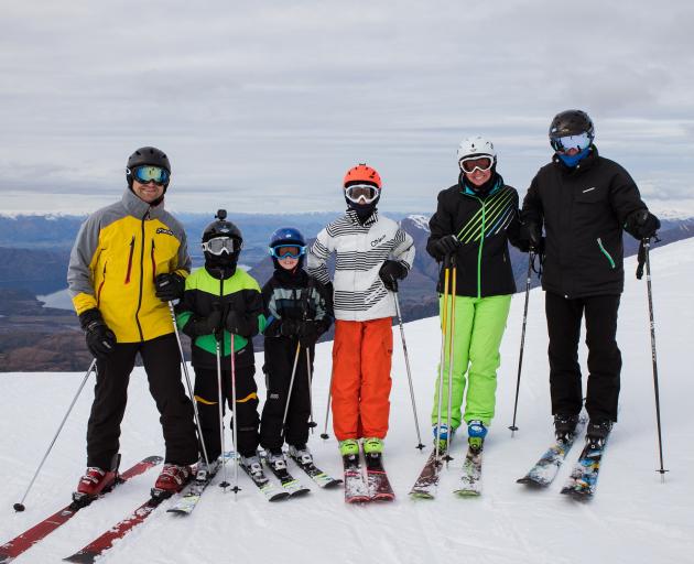 Australian visitors (from left) Paul Wenk with children Hugo (10), Sophie (7), Lily (12) and...