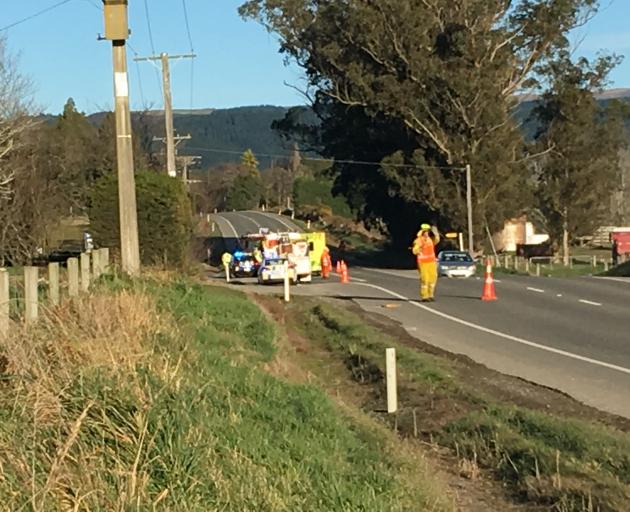 Two people were injured in a crash on SH1  near Herbert, North Otago, this morning. Photo: Tyson...