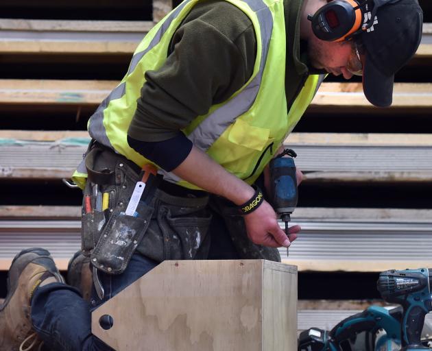 David Solin, of Dunedin, makes a tool box during the carpentry apprentices competition practical...