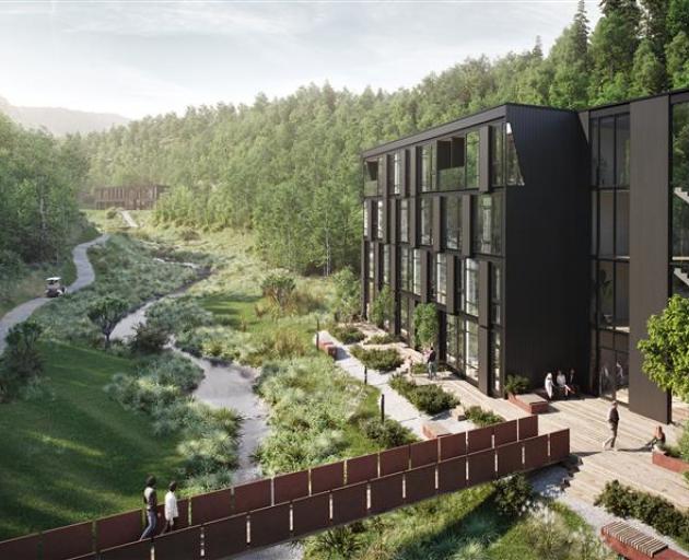 An artist's impression of a hotel planned for Waterfall Park, near Arrowtown. Image: Supplied