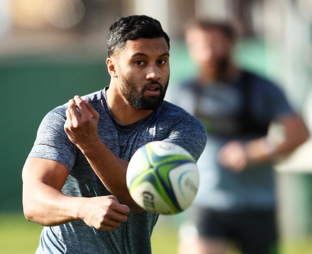 First five-eighth Lima Sopoaga spins out a pass during a Highlanders training session at Coogee...