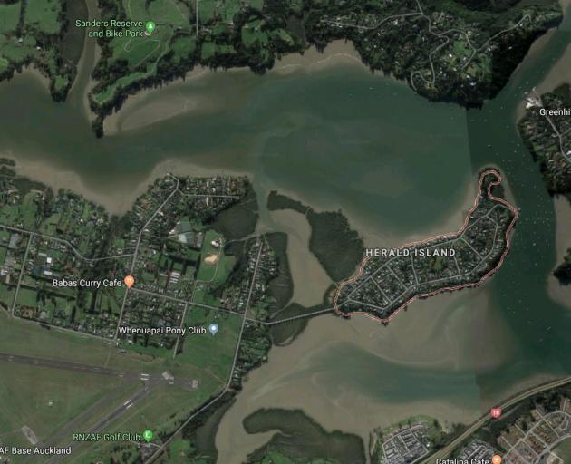 Herald Island, approximately 25km from central Auckland. Image: Google Maps
