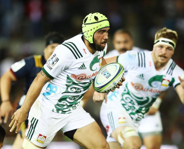 Charlie Ngatai makes a break during the Super Rugby match between the Highlanders and the Chiefs in Suva. Photo: Getty Images