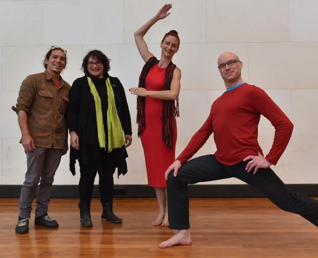 Mixing science and dance are (from left) Simon Kaan, Metiria Turei, Louise Potiki-Bryant and Rhys Latton as they prepare for their upcoming Matariki dance piece. Photo: Gregor Richardson