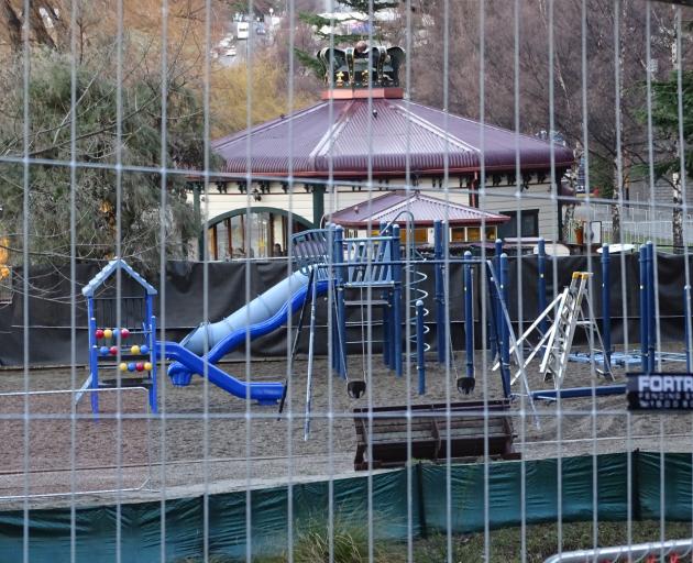 Work has started on upgrading a playground by The Bathhouse Restaurant, on the shore of Lake Wakatipu. The $999,000 project is expected to be completed in October. Photo: Tracey Roxburgh