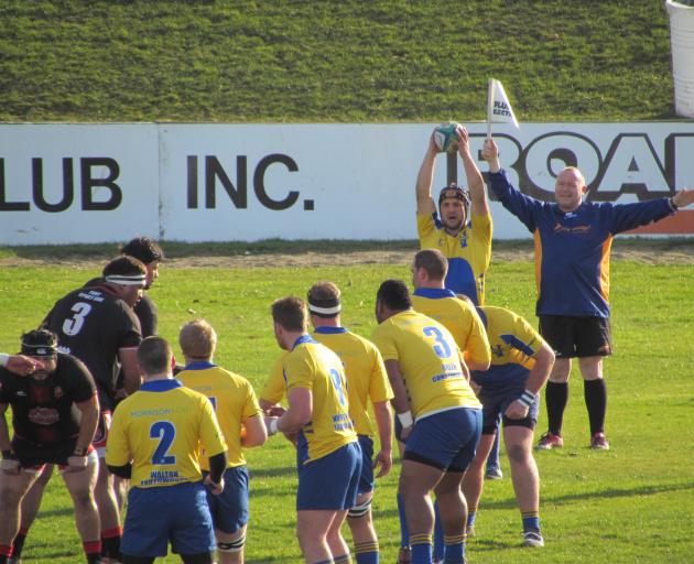 Valley flanker Sam Sturgess prepares to throw to a lineout during the Citizens Shield semifinal...