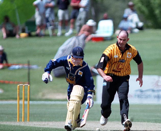 Croy the batsman scrambles to make his ground in a one-day game at Molyneux Park in Alexandra....