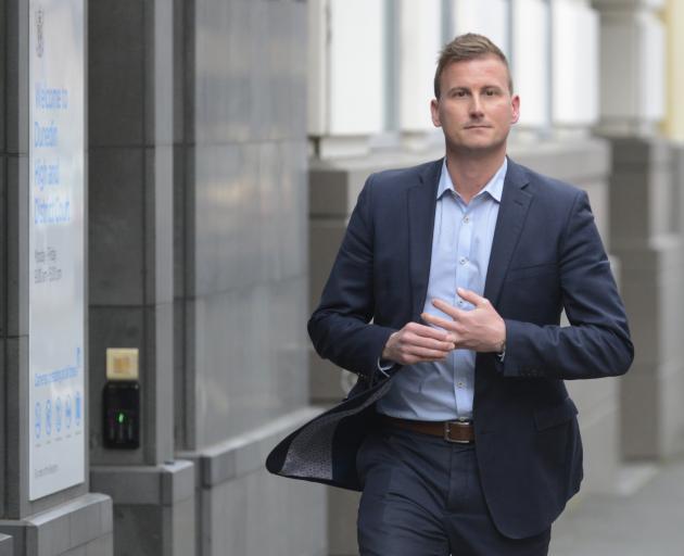 Dunedin real estate Jason Hynes leaves the Dunedin District Court today. Photo: Gerard O'Brien
