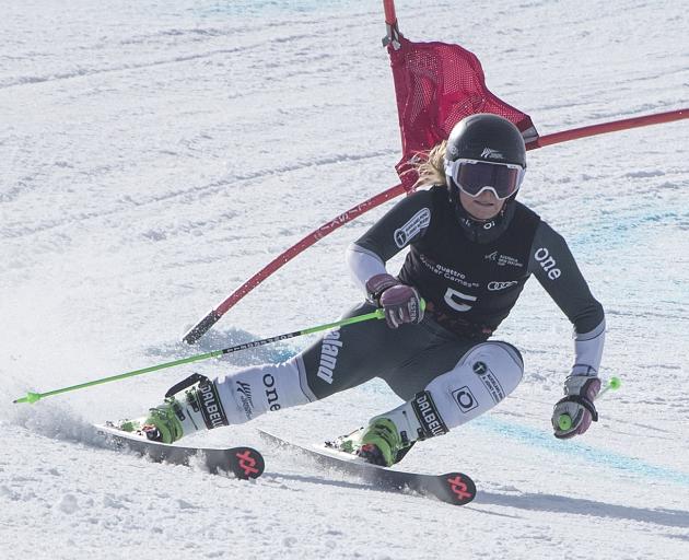 Queenstown teen Alice Robinson wins the giant slalom race at Coronet Peak yesterday, claiming New...