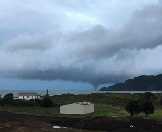 Water funnel off Ohope Beach in the Bay of Plenty. Photo: Supplied via NZ Herald