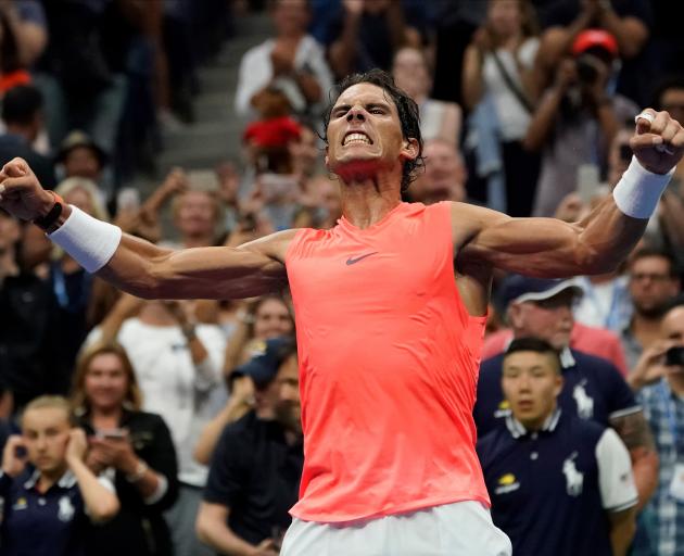 Rafael Nadal of Spain after beating Karen Khachanov of Russia in a third round match on day five...