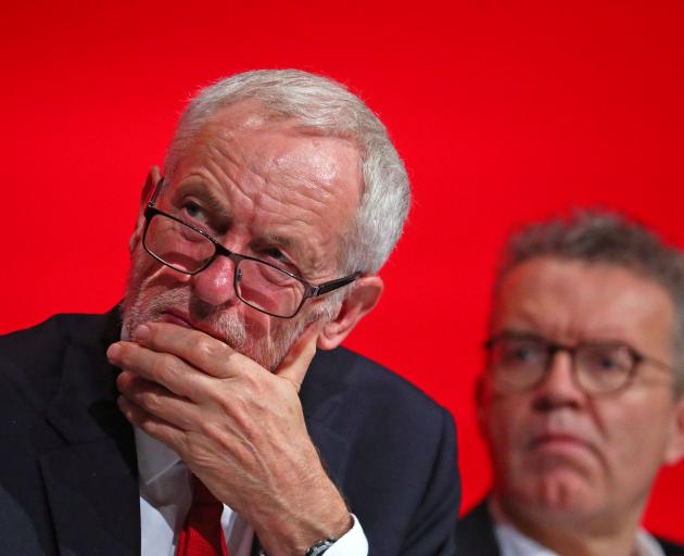 UK Labour Party leader Jeremy Corbyn (left) with deputy leader Tom Watson at the annual Labour...