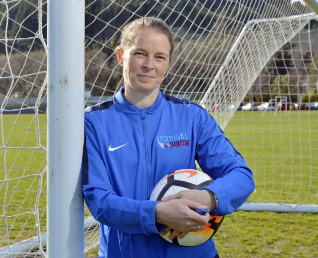 New Football South referee development manager Lindsey Robinson at Logan Park yesterday. PHOTO:...